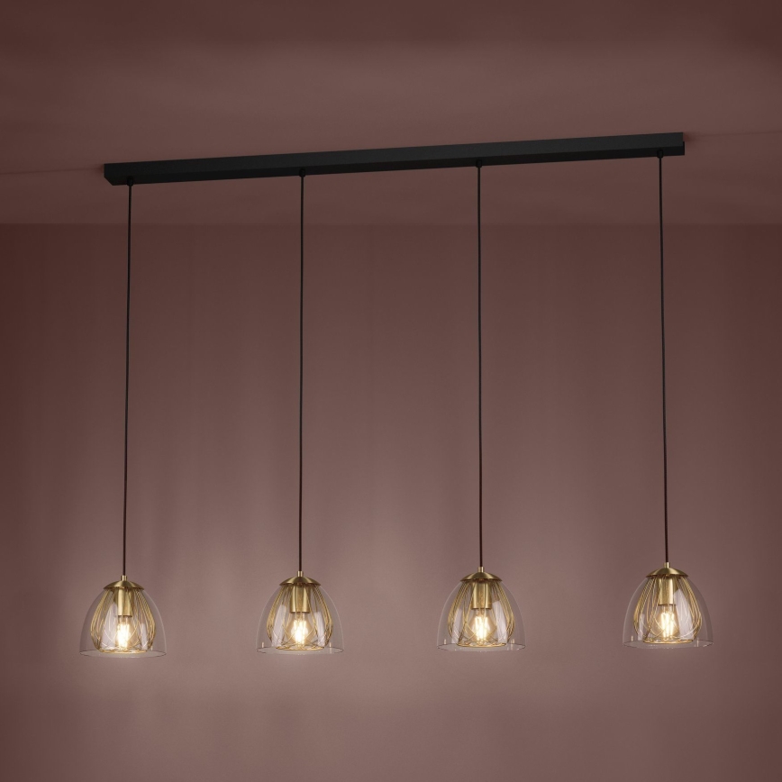 Eglo - Candeeiro suspenso 4xE27/40W/230V dourado