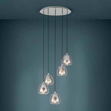 Eglo - Candeeiro suspenso 5xE27/40W/230V fumado