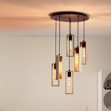 Eglo - Candeeiro suspenso 6xE27/60W/230V