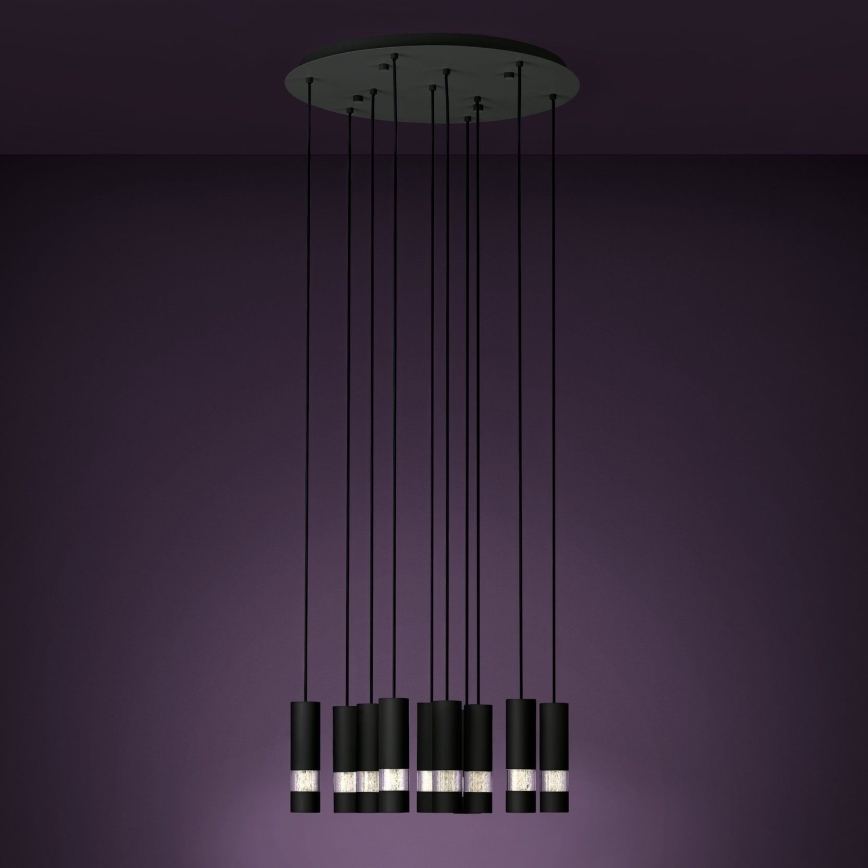 Eglo - Candeeiro suspenso LED 10xGU10/4,6W/230V preto