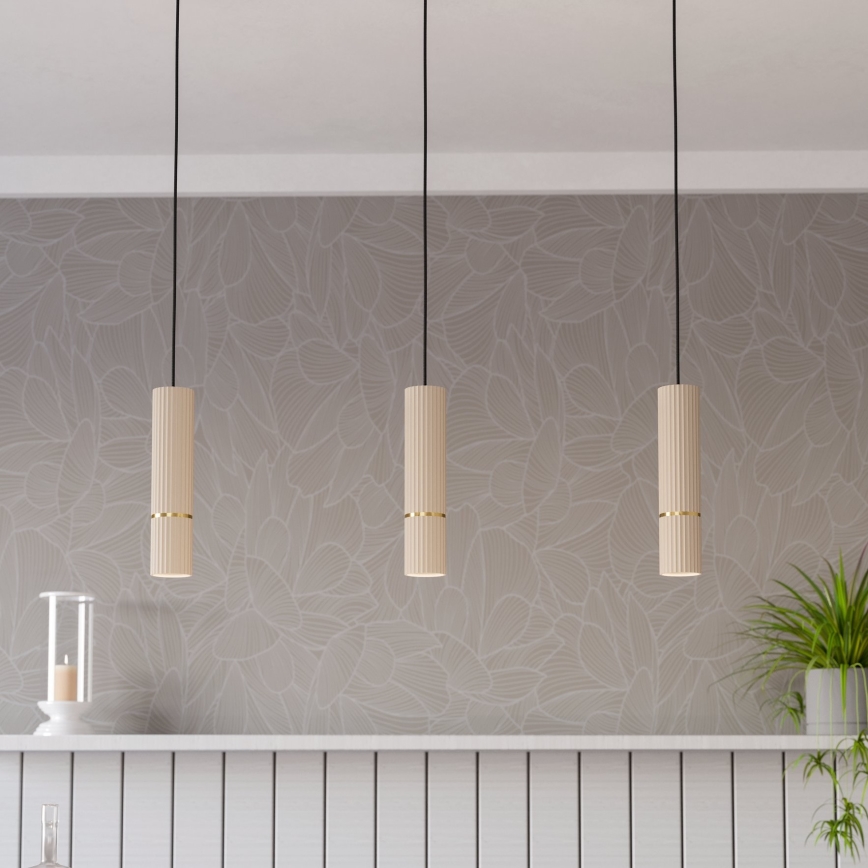 Eglo - Candeeiro suspenso LED 3xGU10/5W/230V 3000K bege