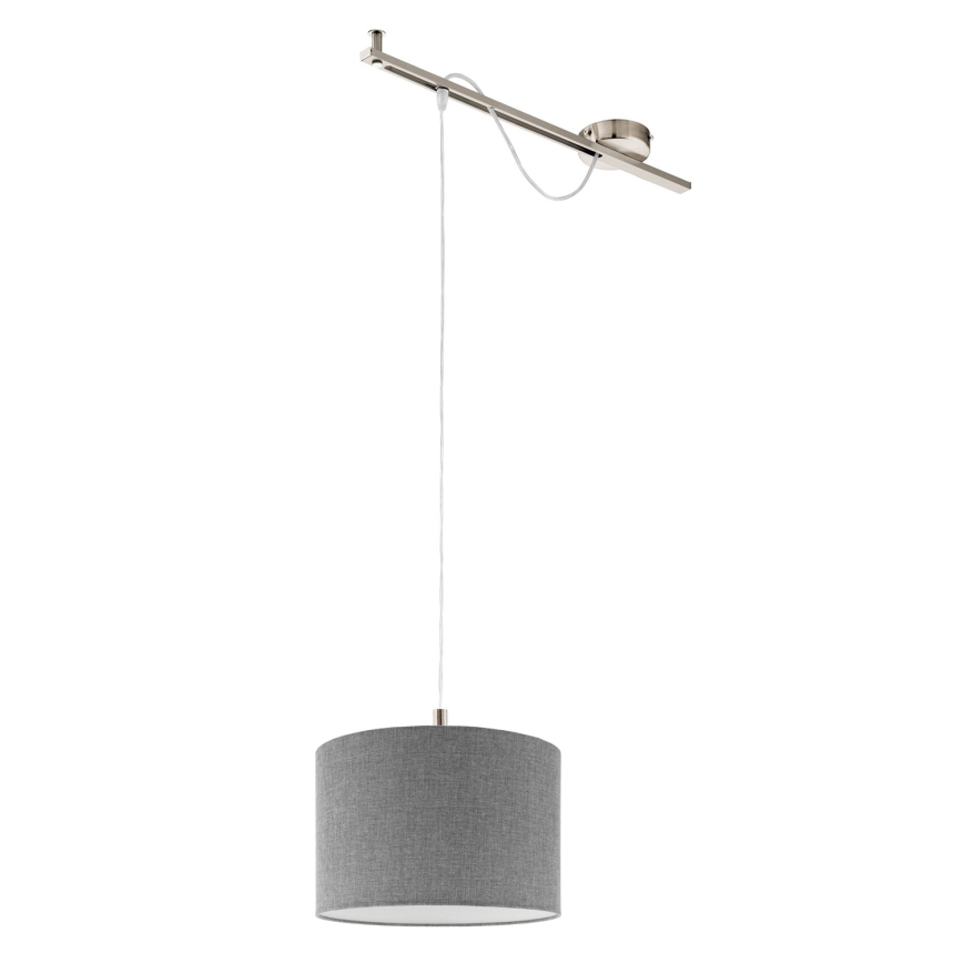 Eglo - Candeeiro suspenso LED CALCENA 1xE27/60W/230V cromado/cinzento