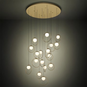 Eglo - Candeeiro suspenso LED com regulação 17xLED/3W/230V 3000K diâmetro 78 cm dourado