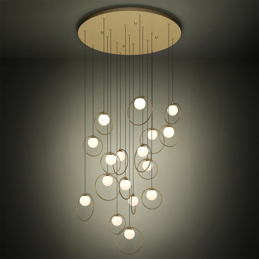 Eglo - Candeeiro suspenso LED com regulação 17xLED/3W/230V 3000K diâmetro 78 cm dourado