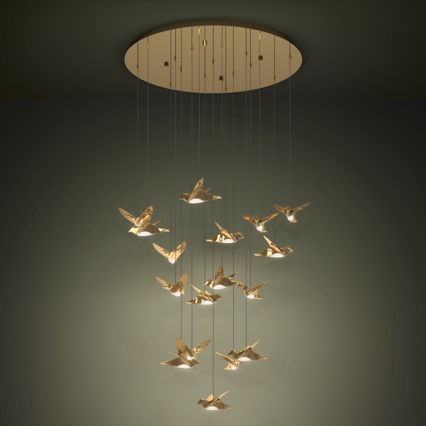 Eglo - Candeeiro suspenso LED com regulação 17xLED/3W/230V 3000K dourado