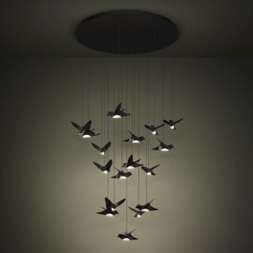Eglo - Candeeiro suspenso LED com regulação 17xLED/3W/230V 3000K preto