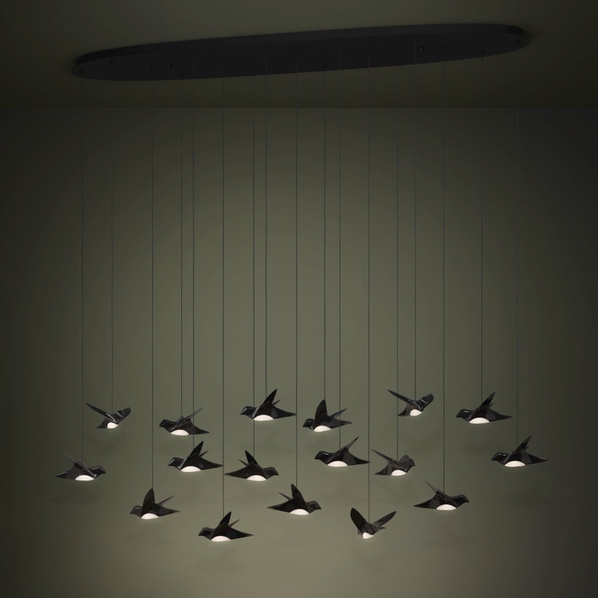 Eglo - Candeeiro suspenso LED com regulação 17xLED/3W/230V 3000K preto