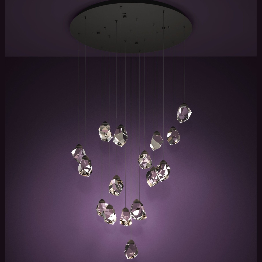 Eglo - Candeeiro suspenso LED com regulação 17xLED/3W/230V 3000K preto/transparente