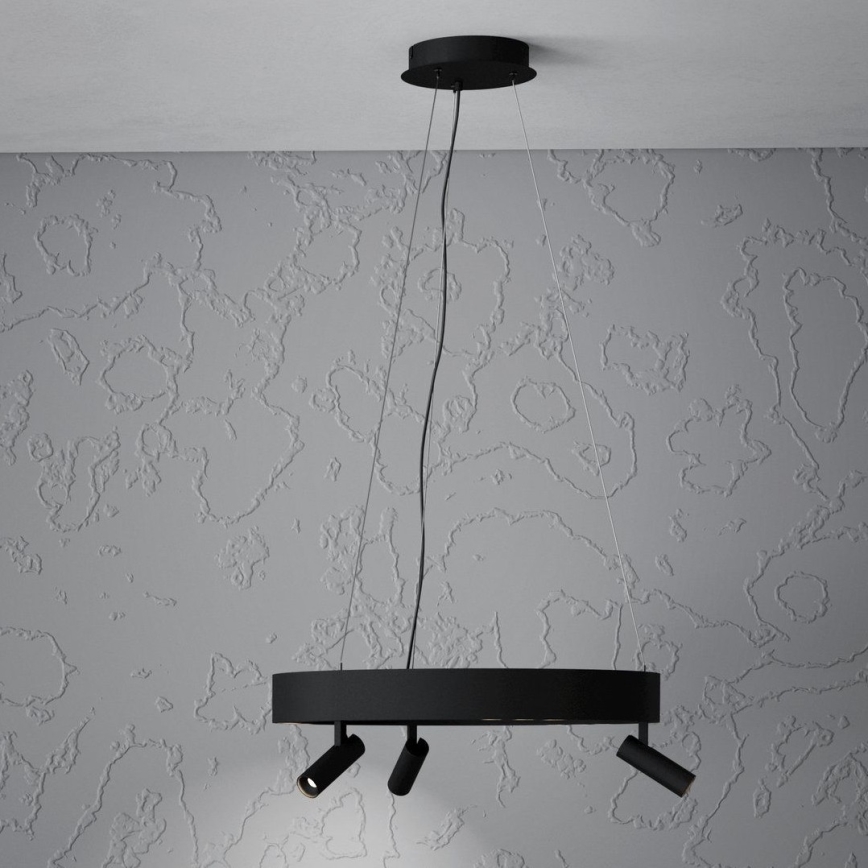 Eglo - Candeeiro suspenso LED com regulação 3xLED/8W/230V + 3xLED/8,5W 3000K preto + comando