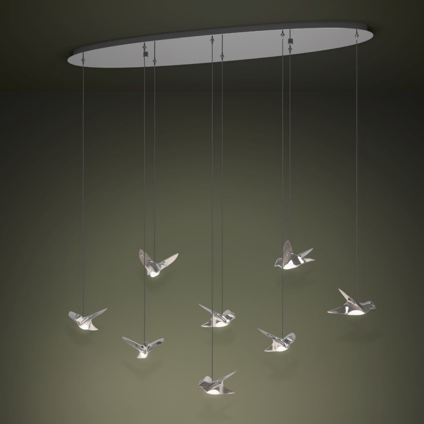 Eglo - Candeeiro suspenso LED com regulação 8xLED/4,2W/230V 3000K cromado brilhante