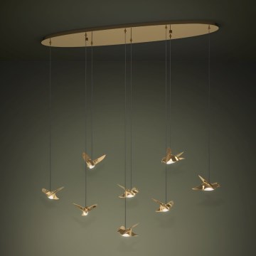 Eglo - Candeeiro suspenso LED com regulação 8xLED/4,2W/230V 3000K dourado