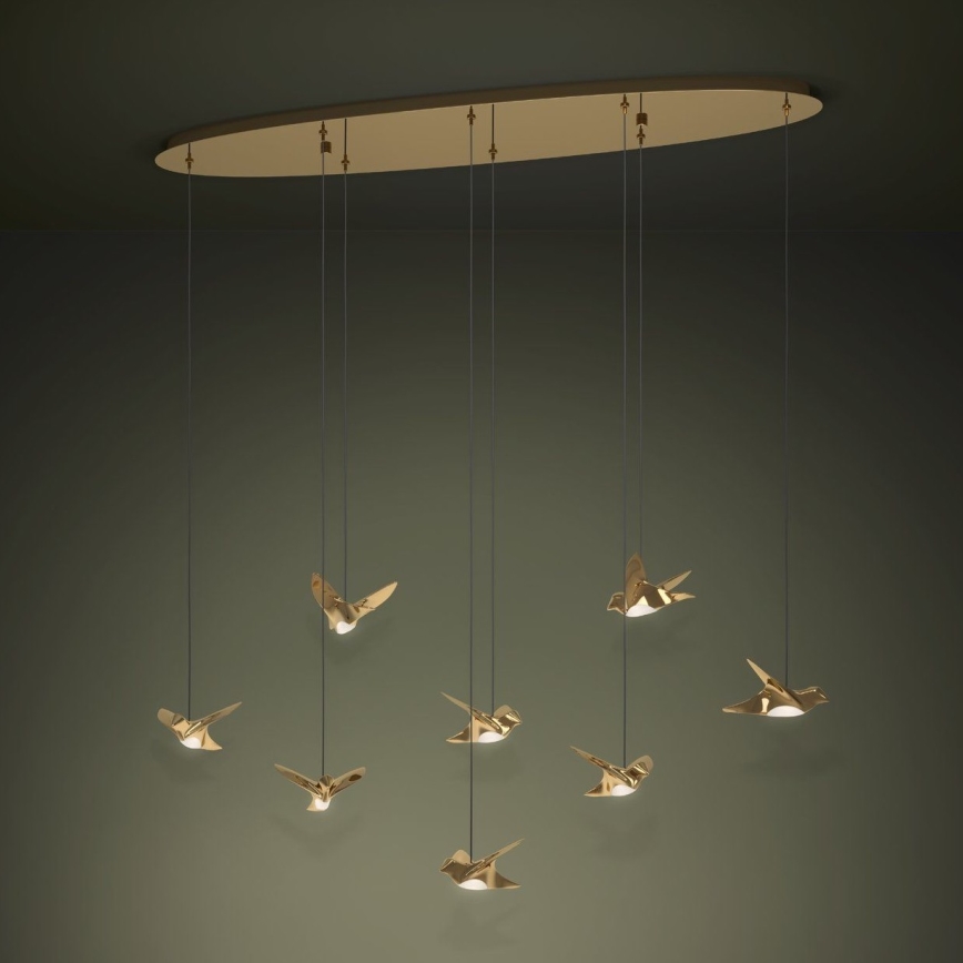 Eglo - Candeeiro suspenso LED com regulação 8xLED/4,2W/230V 3000K dourado