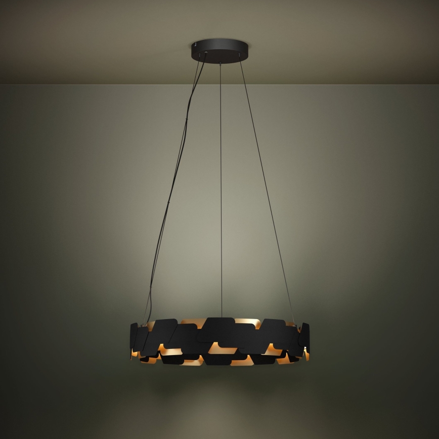 Eglo - Candeeiro suspenso LED com regulação LED/72W/230V 3000K preto/dourado