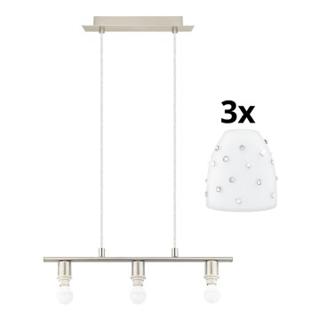 Eglo - Candeeiro suspenso LED MY CHOICE 3xE14/4W/230V cromado mate/branco