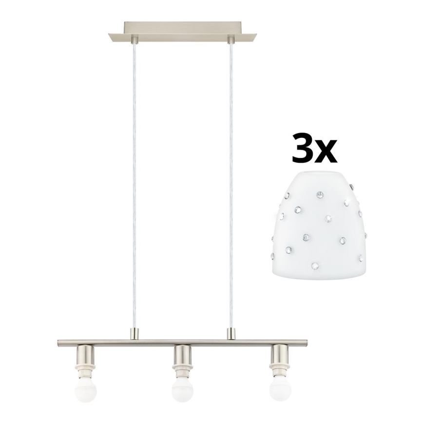 Eglo - Candeeiro suspenso LED MY CHOICE 3xE14/4W/230V cromado mate/branco