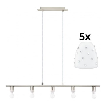 Eglo - Candeeiro suspenso LED MY CHOICE 5xE14/4W/230V cromado mate/branco