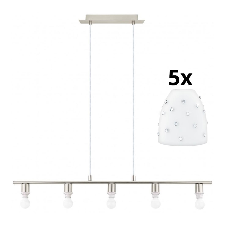 Eglo - Candeeiro suspenso LED MY CHOICE 5xE14/4W/230V cromado mate/branco