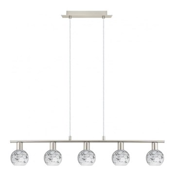 Eglo - Candeeiro suspenso LED MY CHOICE 5xE14/4W/230V cromado mate/branco/preto