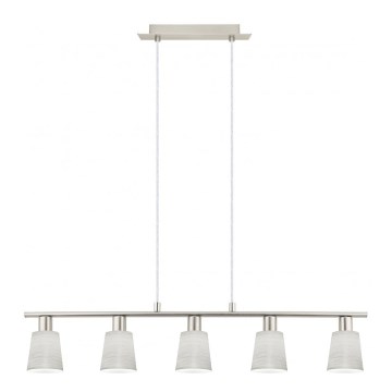 Eglo - Candeeiro suspenso LED MY CHOICE 5xE14/4W/230V cromado mate/creme