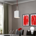Eglo - Candeeiro suspenso LED TUNJA 1xE27/60W/230V branco