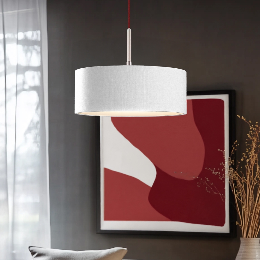Eglo - Candeeiro suspenso LED TUNJA 1xE27/60W/230V branco