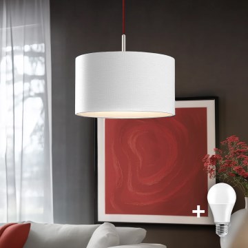 Eglo - Candeeiro suspenso LED TUNJA 1xE27/60W/230V branco