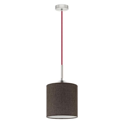 Eglo - Candeeiro suspenso LED TUNJA 1xE27/60W/230V castanho