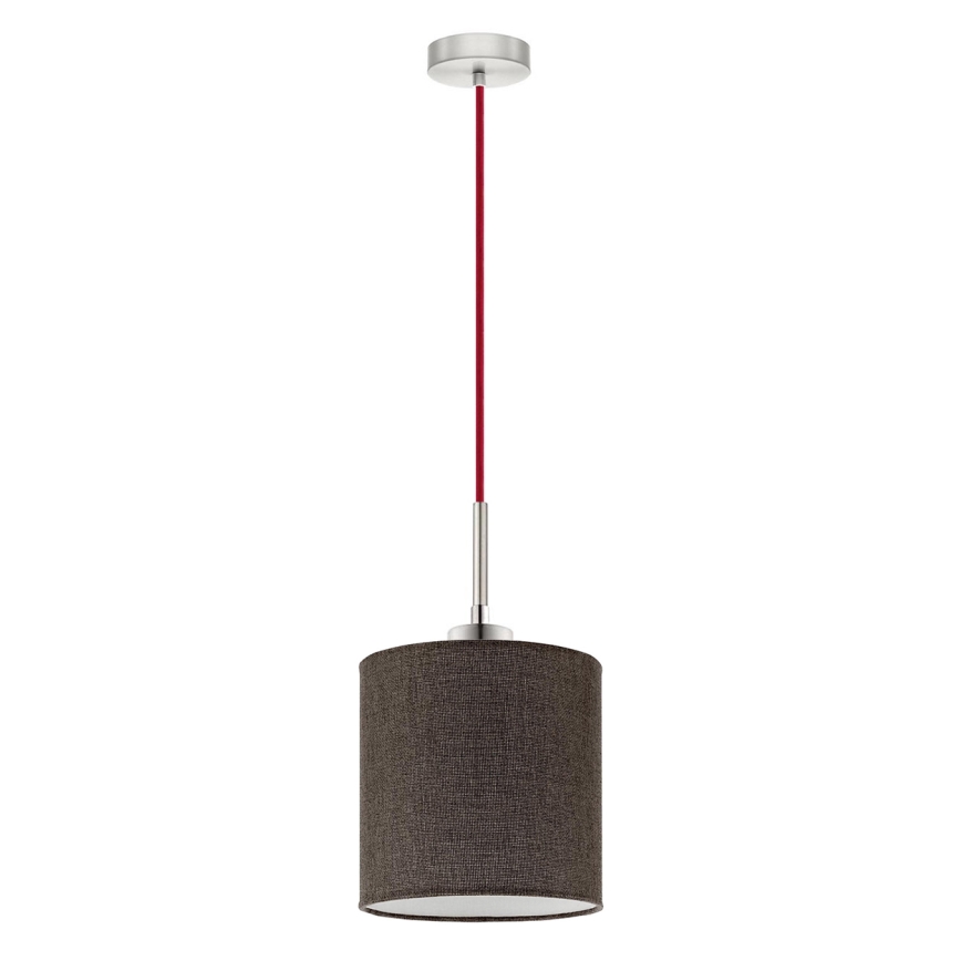 Eglo - Candeeiro suspenso LED TUNJA 1xE27/60W/230V castanho