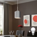 Eglo - Candeeiro suspenso LED TUNJA 1xE27/60W/230V cinzento