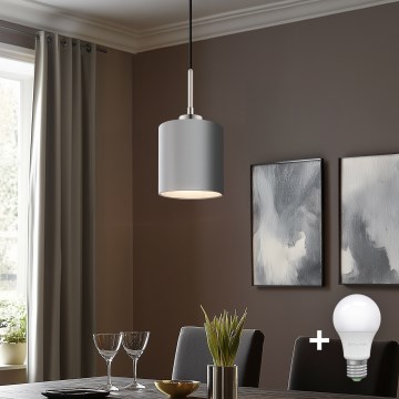 Eglo - Candeeiro suspenso LED TUNJA 1xE27/60W/230V cinzento