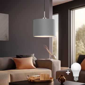 Eglo - Candeeiro suspenso LED TUNJA 1xE27/60W/230V cinzento