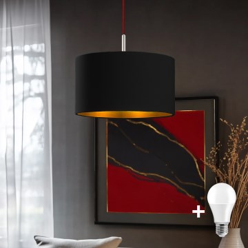 Eglo - Candeeiro suspenso LED TUNJA 1xE27/60W/230V preto
