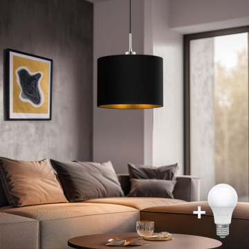 Eglo - Candeeiro suspenso LED TUNJA 1xE27/60W/230V preto