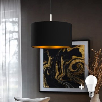 Eglo - Candeeiro suspenso LED TUNJA 1xE27/60W/230V preto