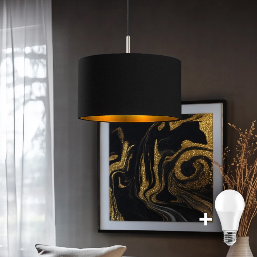 Eglo - Candeeiro suspenso LED TUNJA 1xE27/60W/230V preto
