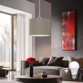 Eglo - Candeeiro suspenso LED TUNJA 1xE27/60W/230V taupe