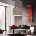 Eglo - Candeeiro suspenso LED TUNJA 1xE27/60W/230V taupe