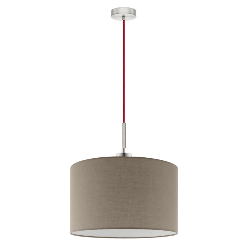 Eglo - Candeeiro suspenso LED TUNJA 1xE27/60W/230V taupe
