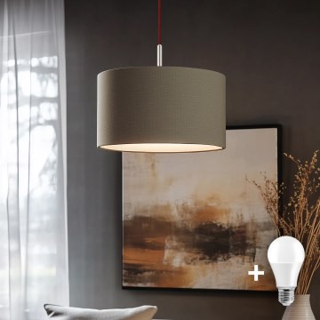 Eglo - Candeeiro suspenso LED TUNJA 1xE27/60W/230V taupe