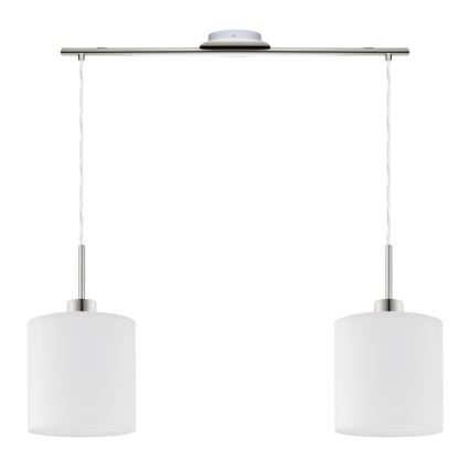 Eglo - Candeeiro suspenso LED TUNJA 2xE27/60W/230V branco