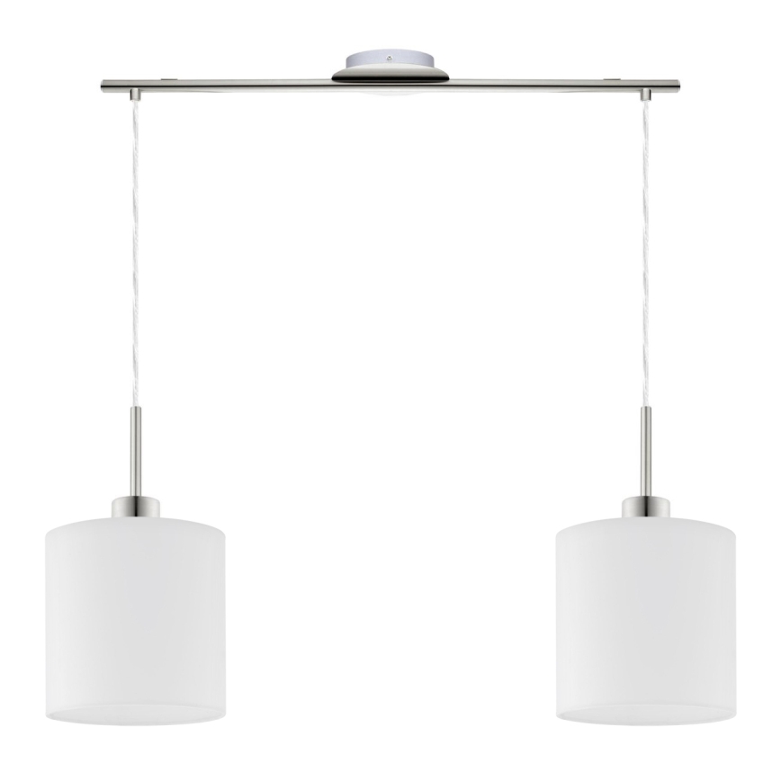 Eglo - Candeeiro suspenso LED TUNJA 2xE27/60W/230V branco