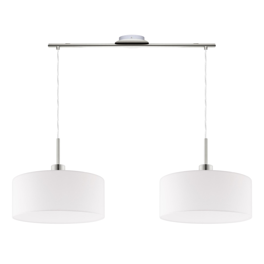 Eglo - Candeeiro suspenso LED TUNJA 2xE27/60W/230V branco