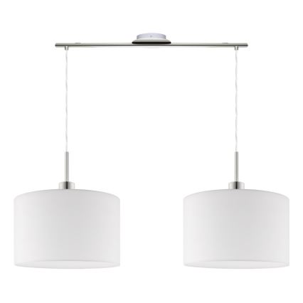 Eglo - Candeeiro suspenso LED TUNJA 2xE27/60W/230V branco