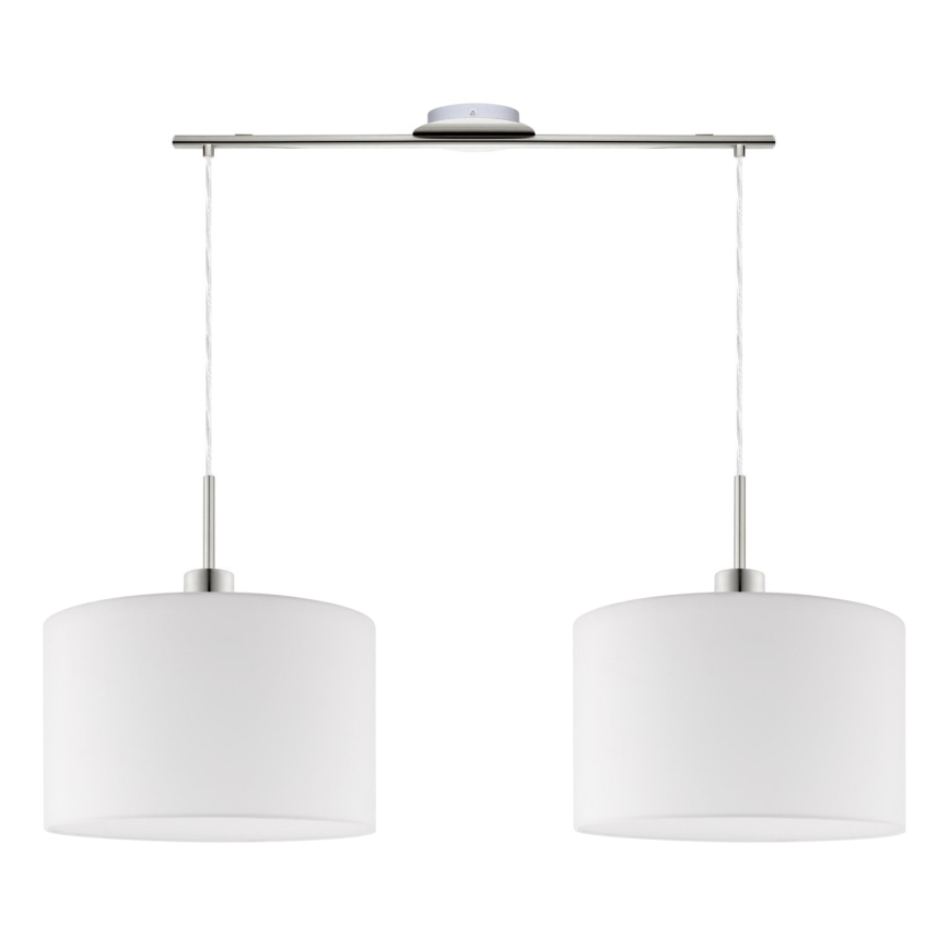 Eglo - Candeeiro suspenso LED TUNJA 2xE27/60W/230V branco