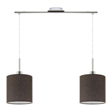 Eglo - Candeeiro suspenso LED TUNJA 2xE27/60W/230V castanho