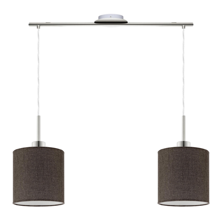 Eglo - Candeeiro suspenso LED TUNJA 2xE27/60W/230V castanho