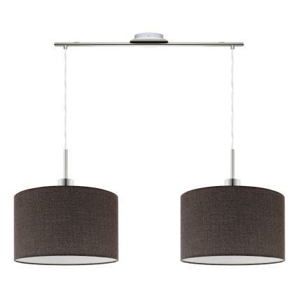 Eglo - Candeeiro suspenso LED TUNJA 2xE27/60W/230V castanho