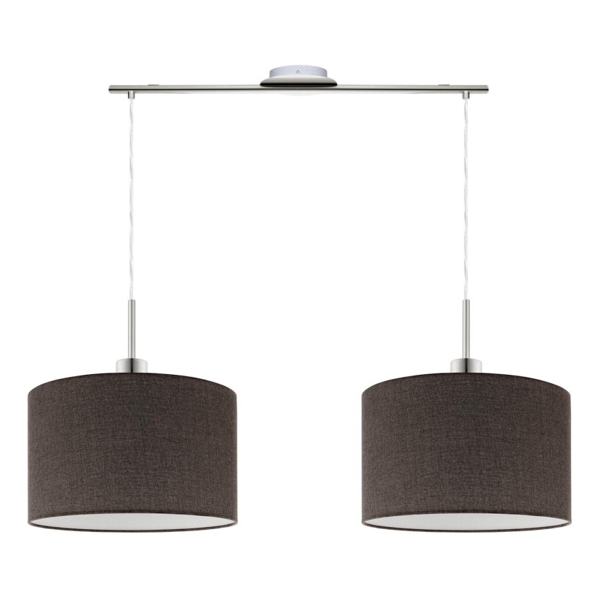 Eglo - Candeeiro suspenso LED TUNJA 2xE27/60W/230V castanho