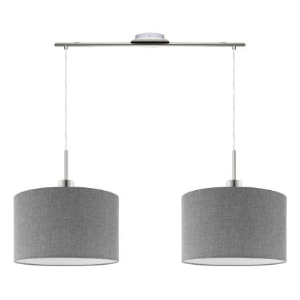 Eglo - Candeeiro suspenso LED TUNJA 2xE27/60W/230V cinzento