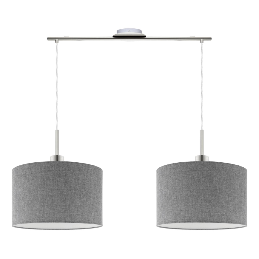 Eglo - Candeeiro suspenso LED TUNJA 2xE27/60W/230V cinzento